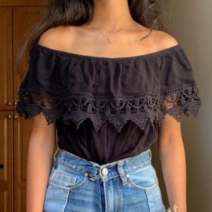 Ambiance Off the Shoulder Crochet Top
